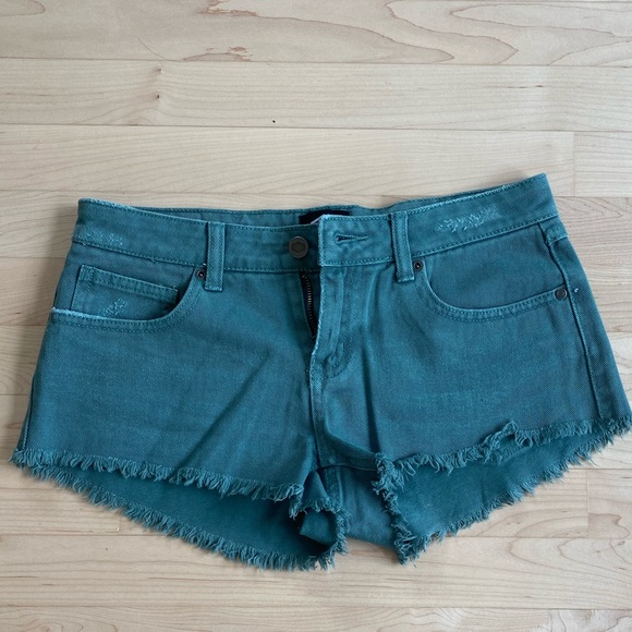 Pastel Green Jean shorts - Picture 1 of 4